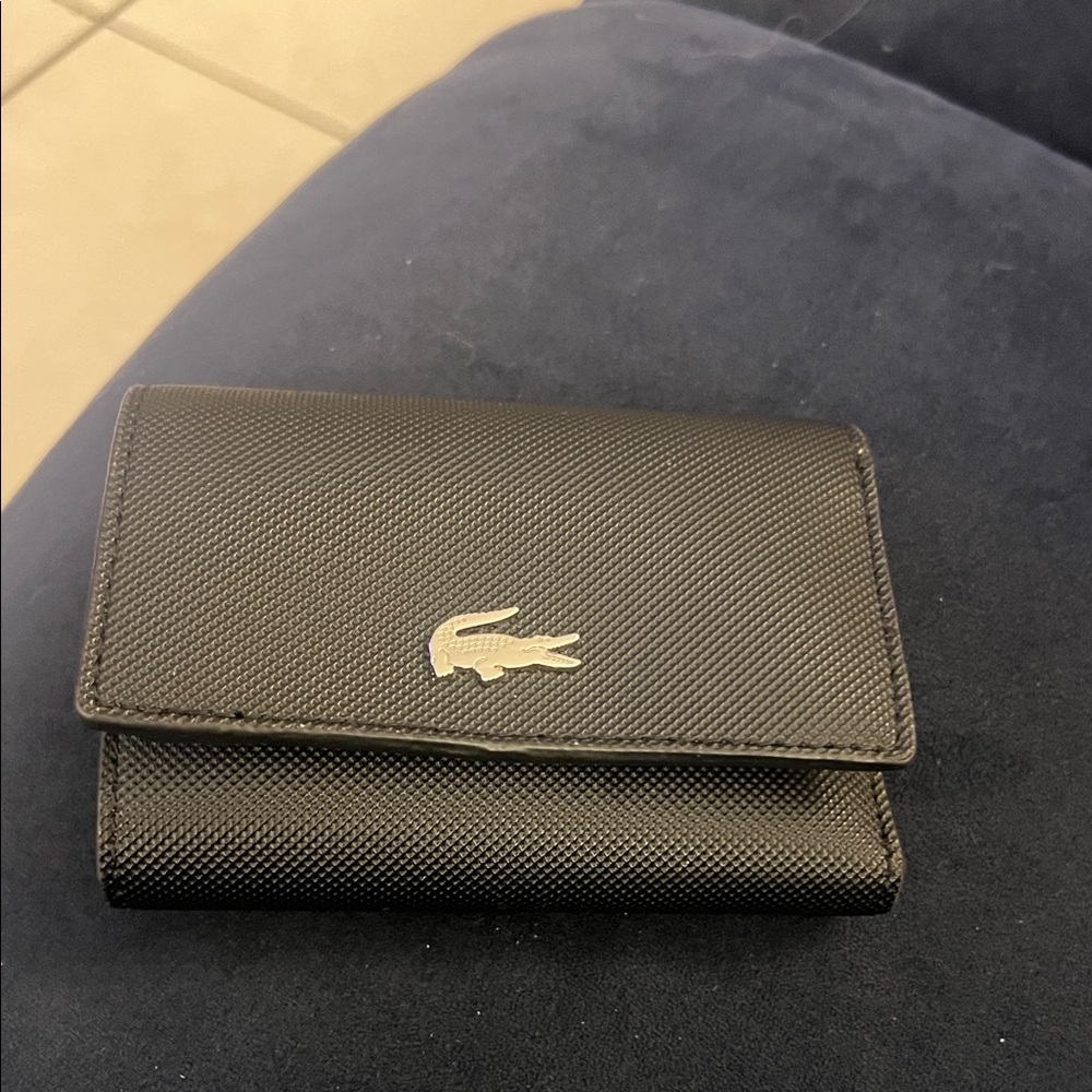 Lacoste Textured Black Card Holder